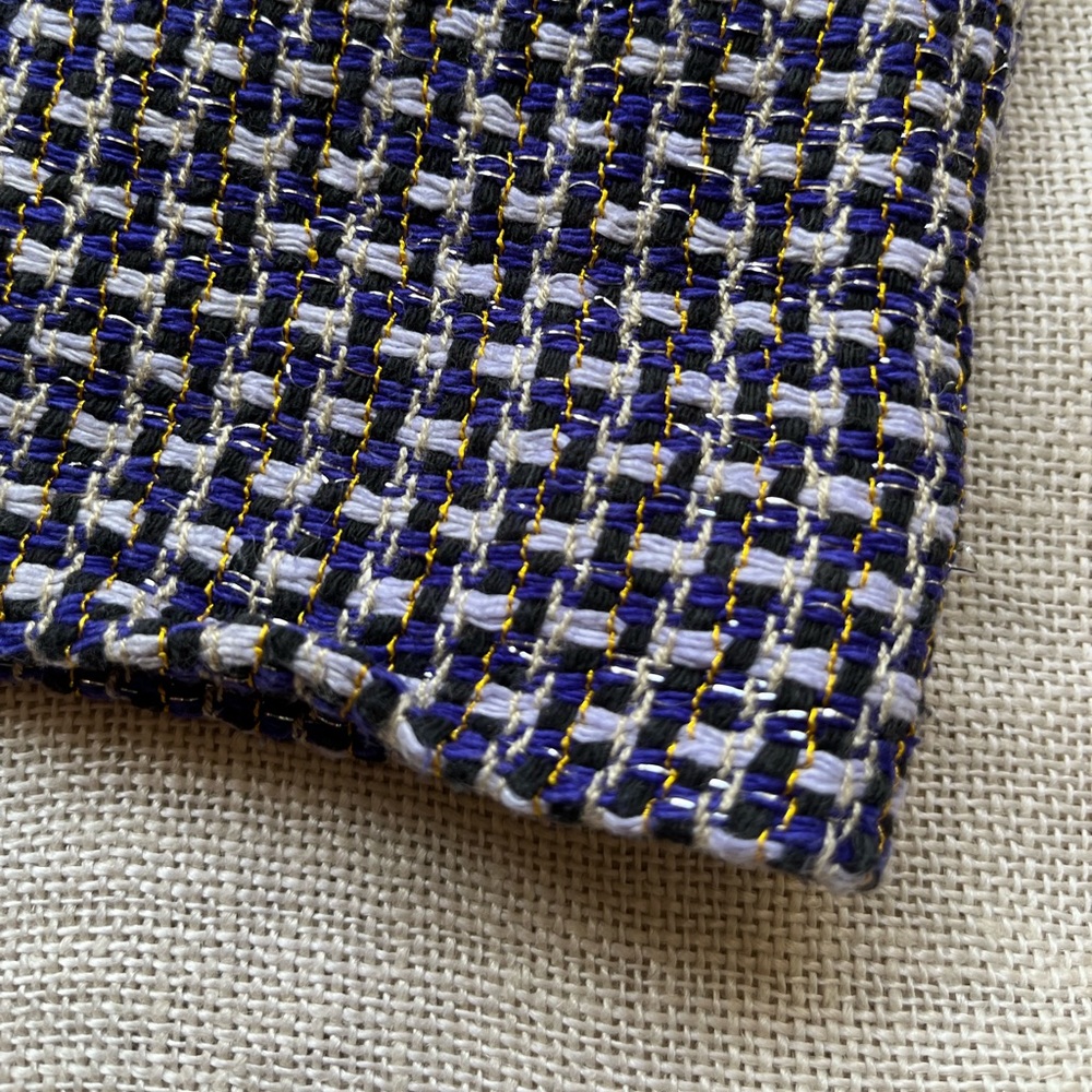 Royal Blue and White Tweed Skirt - Picture 7 of 8